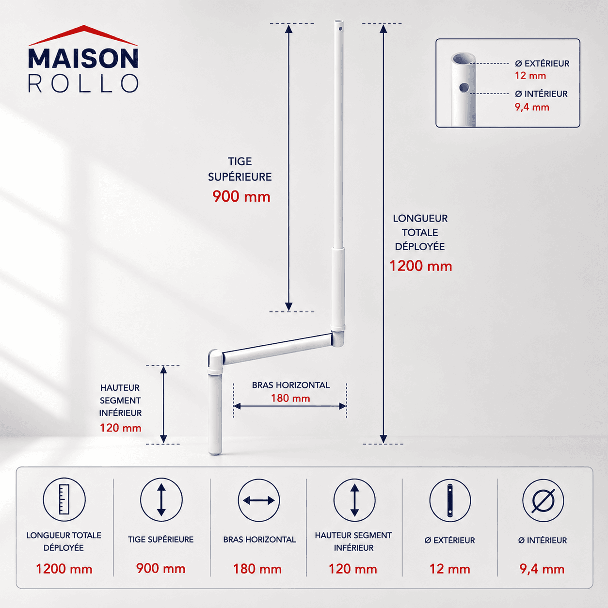 Manivelle Maison Rollo 120 cm